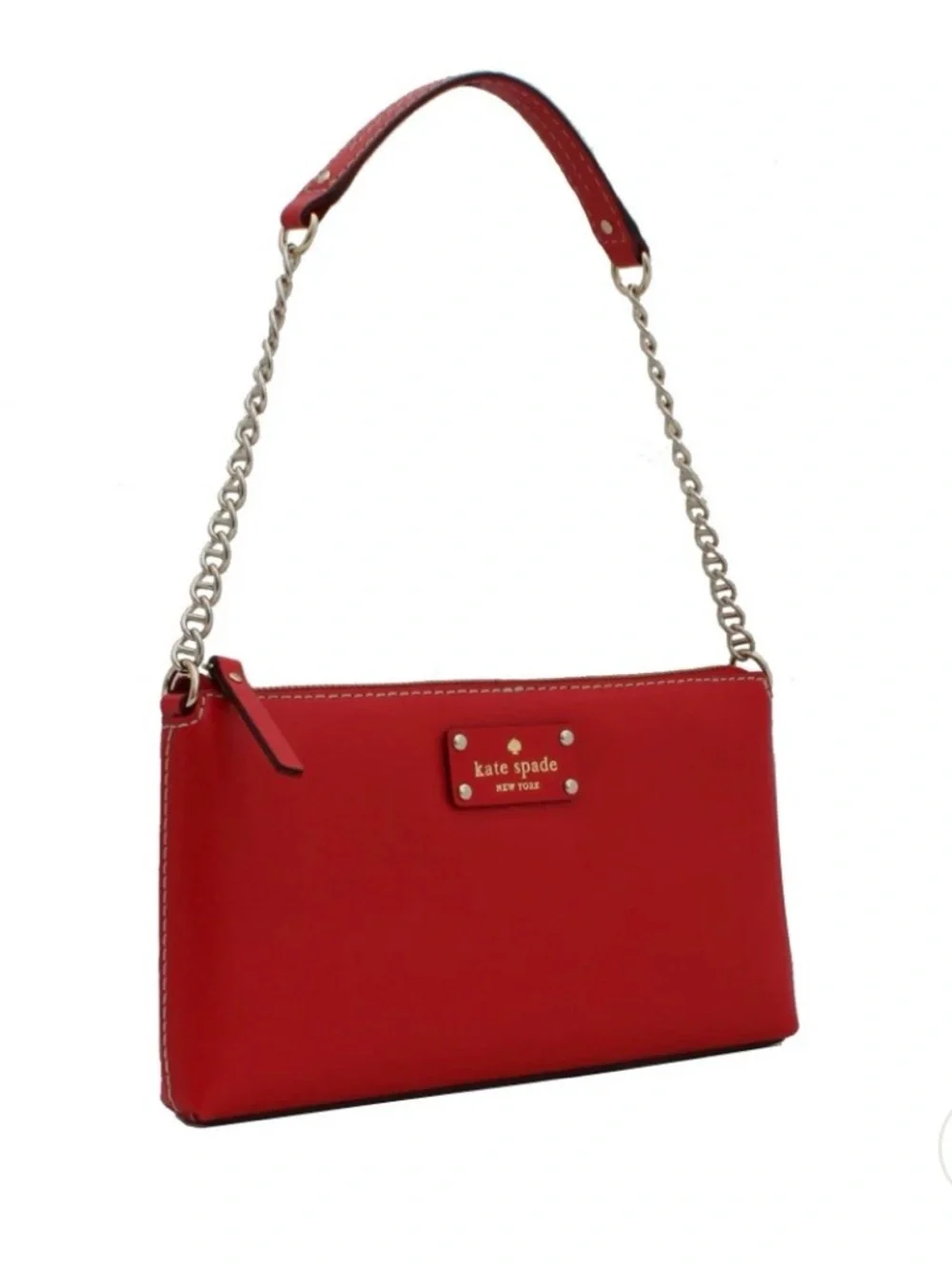 Kate Spade New York Welsley Byrd Red Leather Chain Shoulder Bag